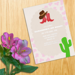 First Rodeo Girl 1st Birthday Foil Invitation