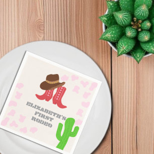 First Rodeo Girl 1st Birthday Napkins