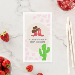 First Rodeo Girl 1st Birthday Paper Guest Towels