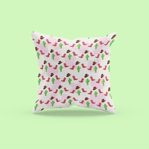 First Rodeo Girl 1st Birthday Throw Pillow