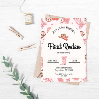 First Rodeo Girls Birthday Invite