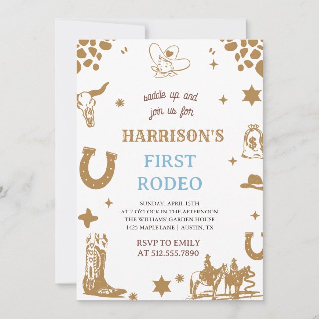 First Rodeo Invitation, My 1st Rodeo Invitation (Front)