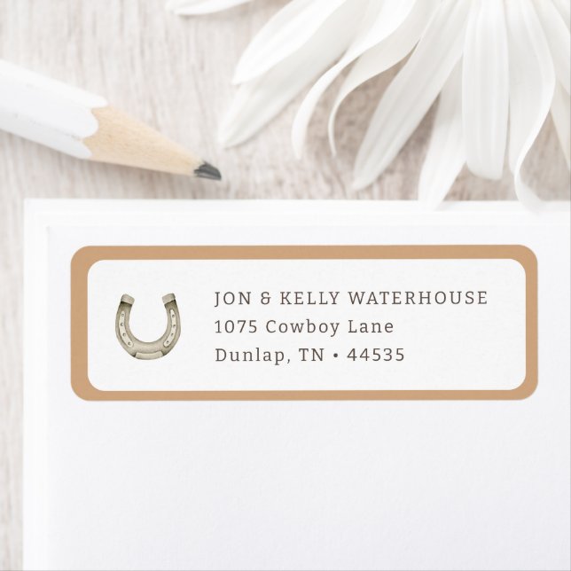 First Rodeo Neutral Southern Cowboy Return Address Label (Insitu)