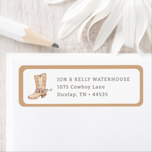 First Rodeo Neutral Southern Cowboy Return Address Label
