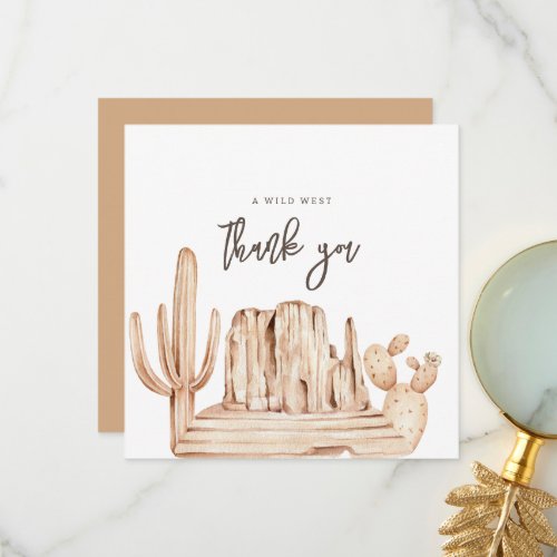 First Rodeo Neutral Southern Cowboy Thank You Card
