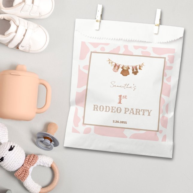 First Rodeo Pink Cowgirl Western Birthday Favor Bag (Creator Uploaded)