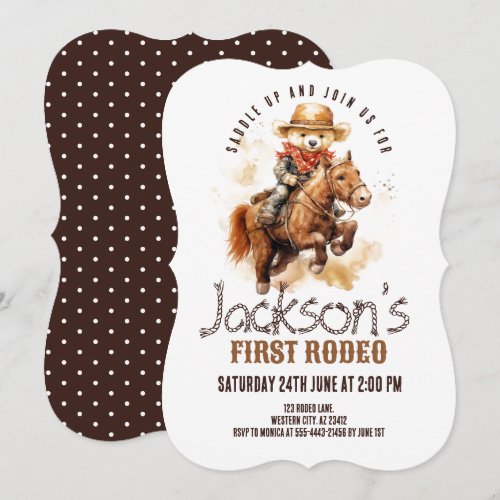 First Rodeo Teddy Bear Horse Boy First Birthday 