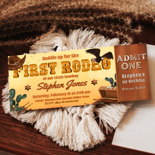 First Rodeo Ticket  Invitation