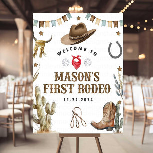 First Rodeo welcome sign, Little Cowboy Birthday  Foam Board