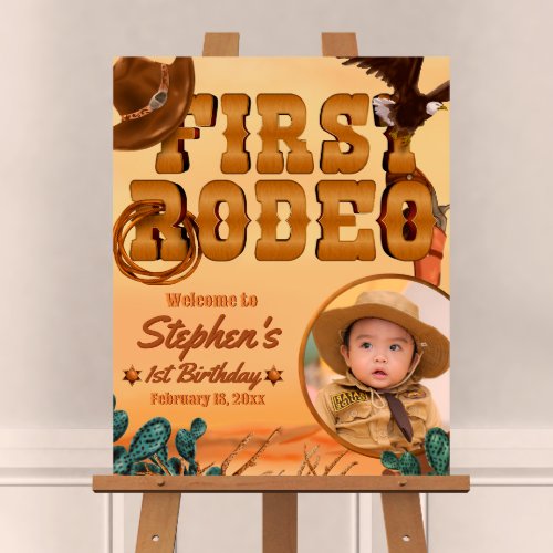 First Rodeo Welcome Sign with Photo