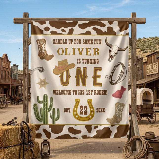 First Rodeo Western 1st Birthday Party Welcome Tapestry (Creator Uploaded)