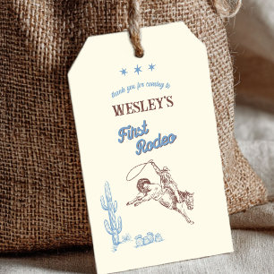 First Rodeo Western 1st Birthday Thank You Gift Tags