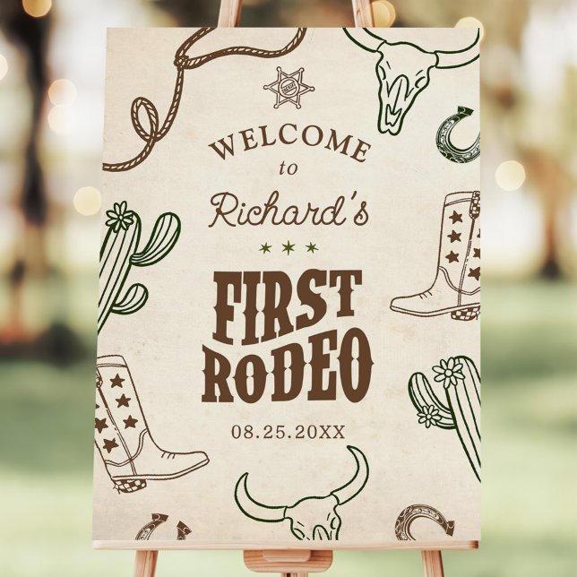 First Rodeo Western Boy 1st Birthday Foam Board (Creator Uploaded)