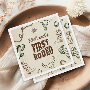 First Rodeo Western Boy 1st Birthday Napkins