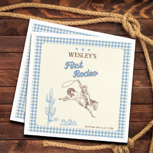 First Rodeo Western Boy 1st Birthday Paper Napkin