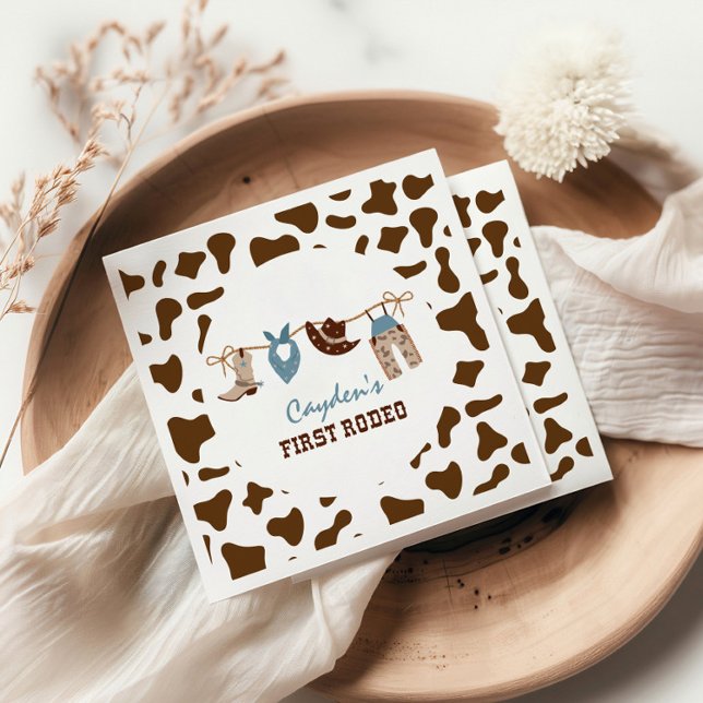 First Rodeo Western Cowboy 1st Birthday Napkins (Creator Uploaded)