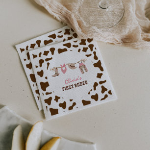 First Rodeo Western Cowboy 1st Birthday Napkins
