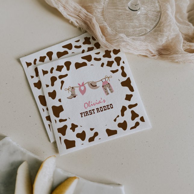 First Rodeo Western Cowboy 1st Birthday Napkins (Creator Uploaded)