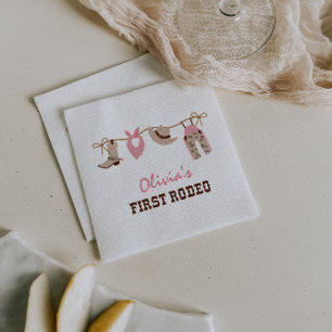 First Rodeo Western Cowboy 1st Birthday Napkins