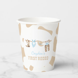 First Rodeo Western Cowboy 1st Birthday Paper Cups