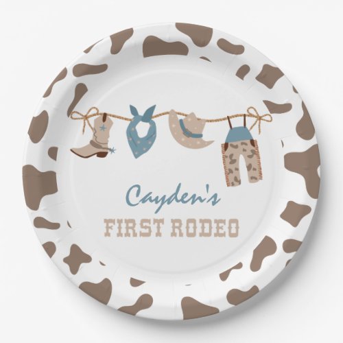 First Rodeo Western Cowboy 1st Birthday Paper Plat Paper Plates