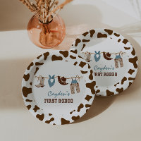 First Rodeo Western Cowboy 1st Birthday Paper Plat