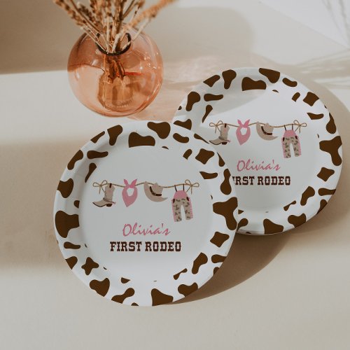 First Rodeo Western Cowboy 1st Birthday Paper Plat Paper Plates