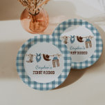 First Rodeo Western Cowboy 1st Birthday Paper Plates<br><div class="desc">First Rodeo western cowboy 1st birthday party theme.</div>