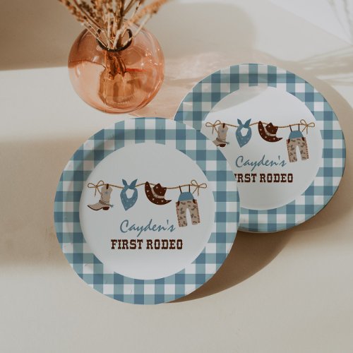 First Rodeo Western Cowboy 1st Birthday Paper Plates