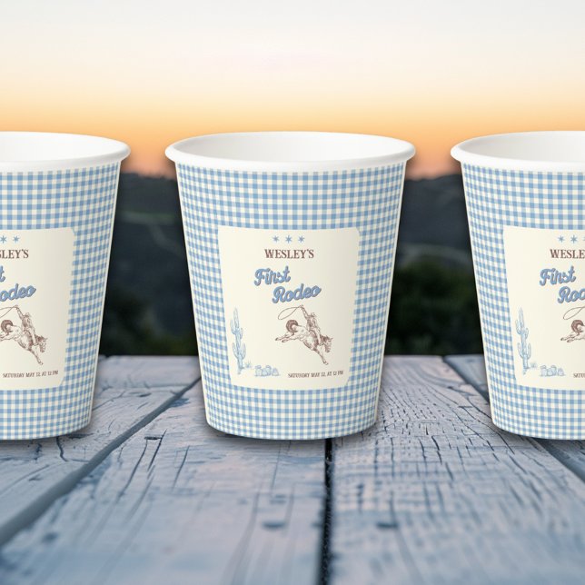 First Rodeo Western Cowboy 1st Birthday Party Paper Cups (First Rodeo Western Cowboy 1st Birthday Party Paper Cups)