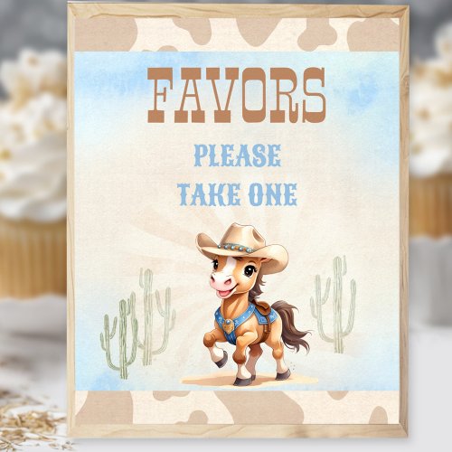 First Rodeo Western Cowboy Birthday Boy Favor Sign