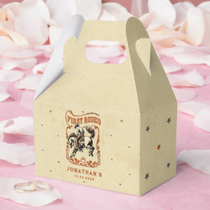 First Rodeo Western Cowboy Birthday Favor Boxes