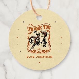 First Rodeo Western Cowboy Birthday  Favor Tags