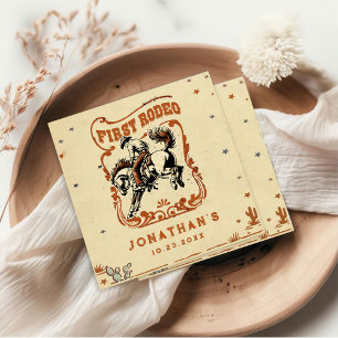 First Rodeo Western Cowboy Birthday Party Napkins