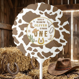 First Rodeo Western Cowboy Boys 1st Birthday Party Balloon