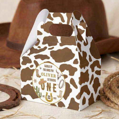 First Rodeo Western Cowboy Boys 1st Birthday Party Favor Boxes