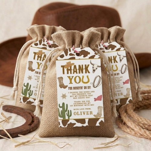 First Rodeo Western Cowboy Boys 1st Birthday Party Gift Tags