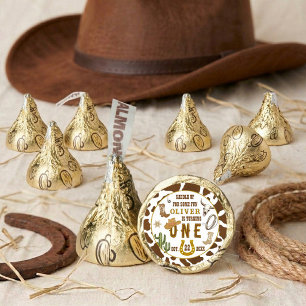 First Rodeo Western Cowboy Boys 1st Birthday Party Hershey®'s Kisses®