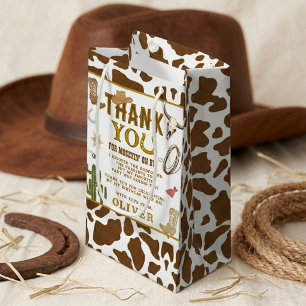 First Rodeo Western Cowboy Boys 1st Birthday Party Small Gift Bag