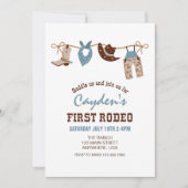 First Rodeo Western Cowboy First Birthday Invitati Invitation (Front)