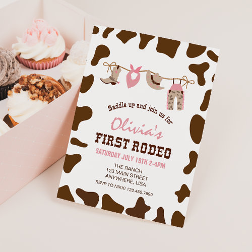 First Rodeo Western Cowboy First Birthday Invitati