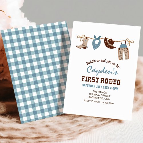 First Rodeo Western Cowboy First Birthday Invitati Invitation