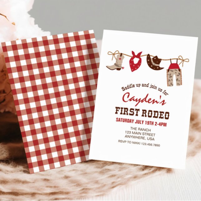 First Rodeo Western Cowboy First Birthday Invitation (Creator Uploaded)