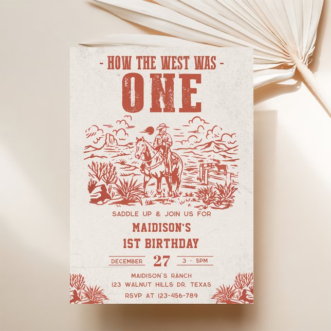 First Rodeo Western Cowboy First Birthday Party  Invitation (Creator Uploaded)