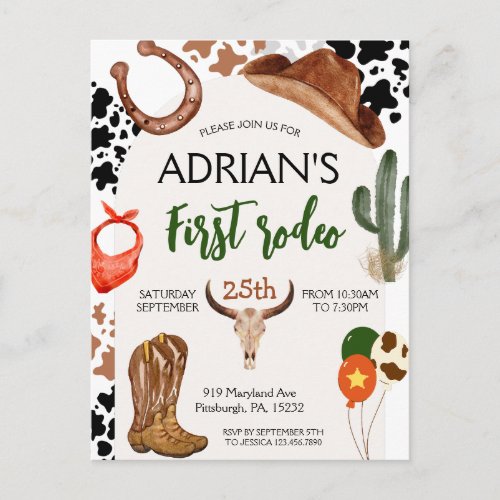 First Rodeo Western Cowboy First Birthday
