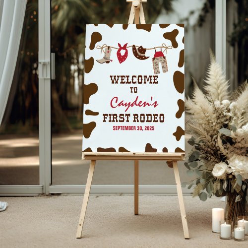 First Rodeo Western Cowboy First Birthday Welcome  Foam Board
