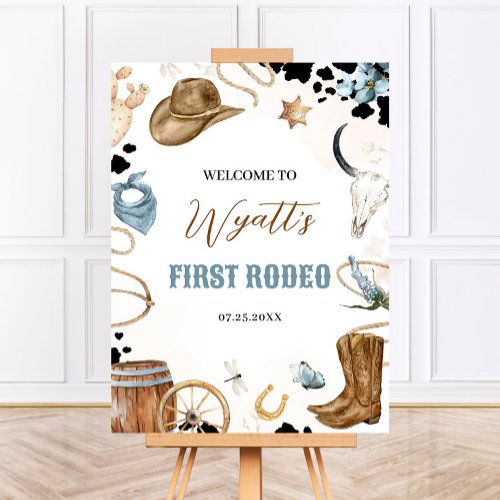 FIRST RODEO Western Cowboy Welcome Sign Poster