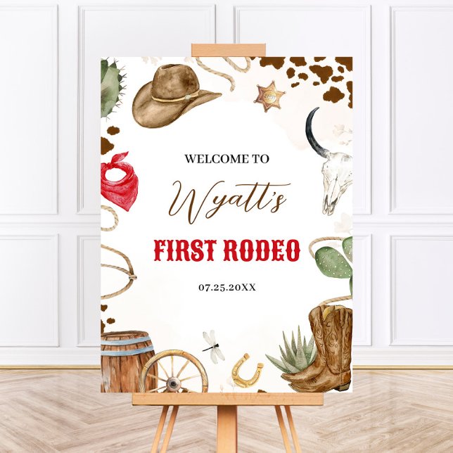 FIRST RODEO Western Cowboy Welcome Sign Poster (Creator Uploaded)
