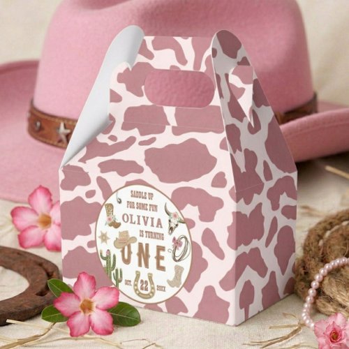 First Rodeo Western Cowgirl 1st Birthday Party Favor Boxes