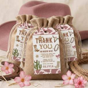 First Rodeo Western Cowgirl 1st Birthday Party Gift Tags